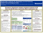 Should I Stay or Should I Go: Discharging Low-risk Pulmonary Emboli from the Emergency Department by Matthew Drogowski, Radwa Koujana, Ali Abou-Alaiwi, David A. Berger, and Danielle Turner-Lawrence